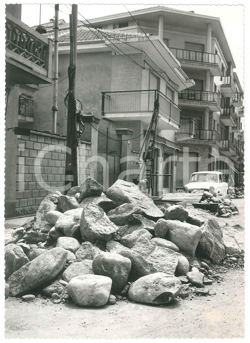 Fotografia d epoca originale 1967 ALPIGNANO TO Cantiere  Lavori stradali 11 Foto 13x18 cm 1