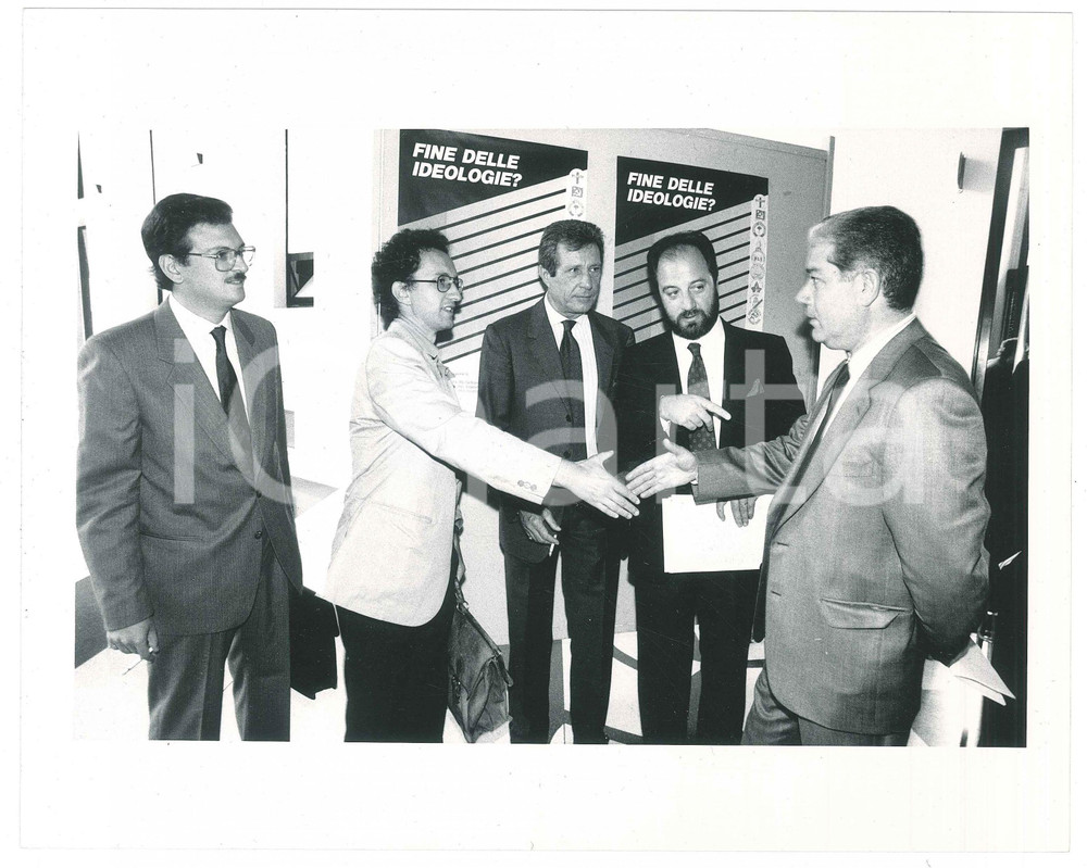 Fotografia d epoca originale 1989 MILANO Tomaso STAITI Luciano BUONOCORE Giuseppe FRANGI Domenico MENNITTI 1