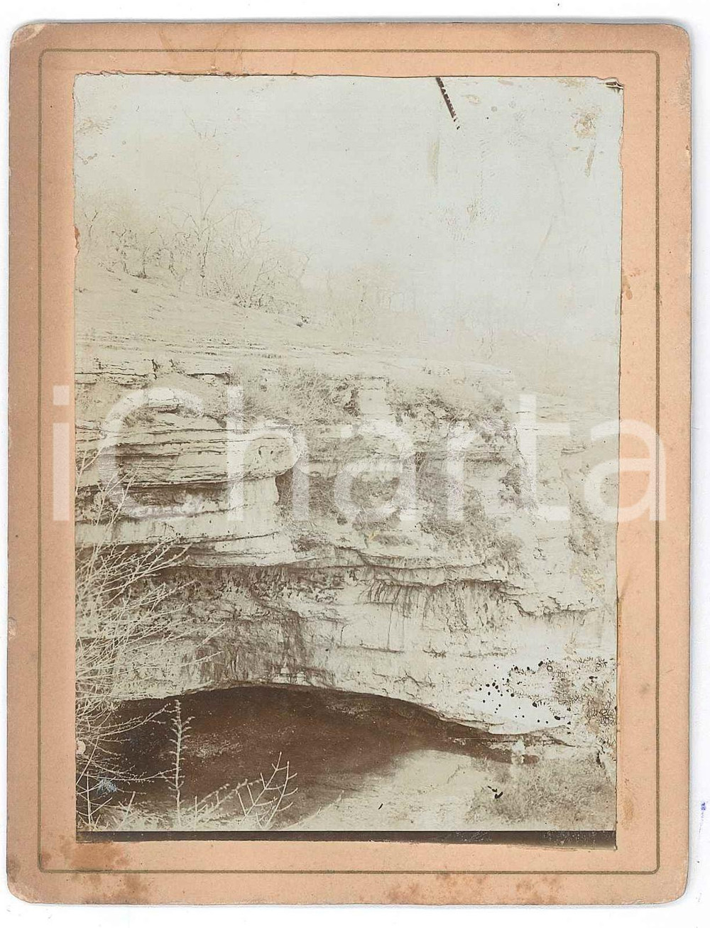 Fotografia d epoca originale 1900 ca VENETO  Rocce carsiche  Parco Naturale della LESSINIA  Foto 10x13 cm 1