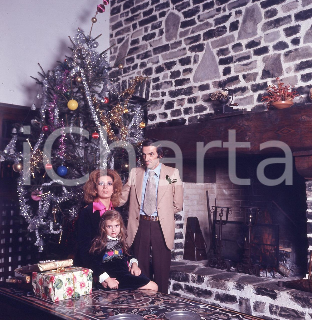 Fotografia d epoca originale 6X6cm DIAPOSITIVA ORIGINALE  1970 ca Iva ZANICCHI Michela e Antonio ANSOLDI 2 1