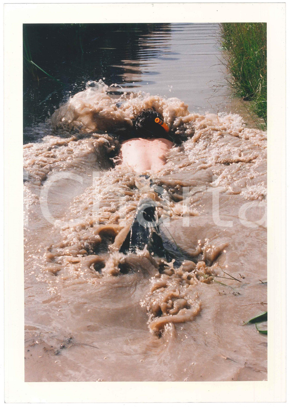 Fotografia d epoca originale 1996 LLANWRTYD WELLS  11th World Bog Snorkelling Championship  Photo 21x30 1 1