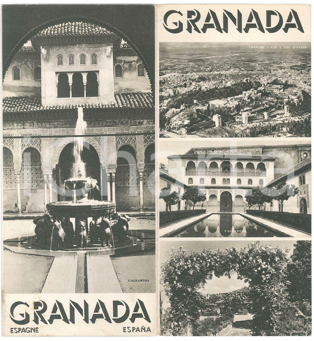 Materiale pubblicitario d’epoca 1940 ca TURISMO ESPAÃ‘A  GRANADA  Pieghevoli ILLUSTRATI FranÃ§ais EspaÃ±ol 1