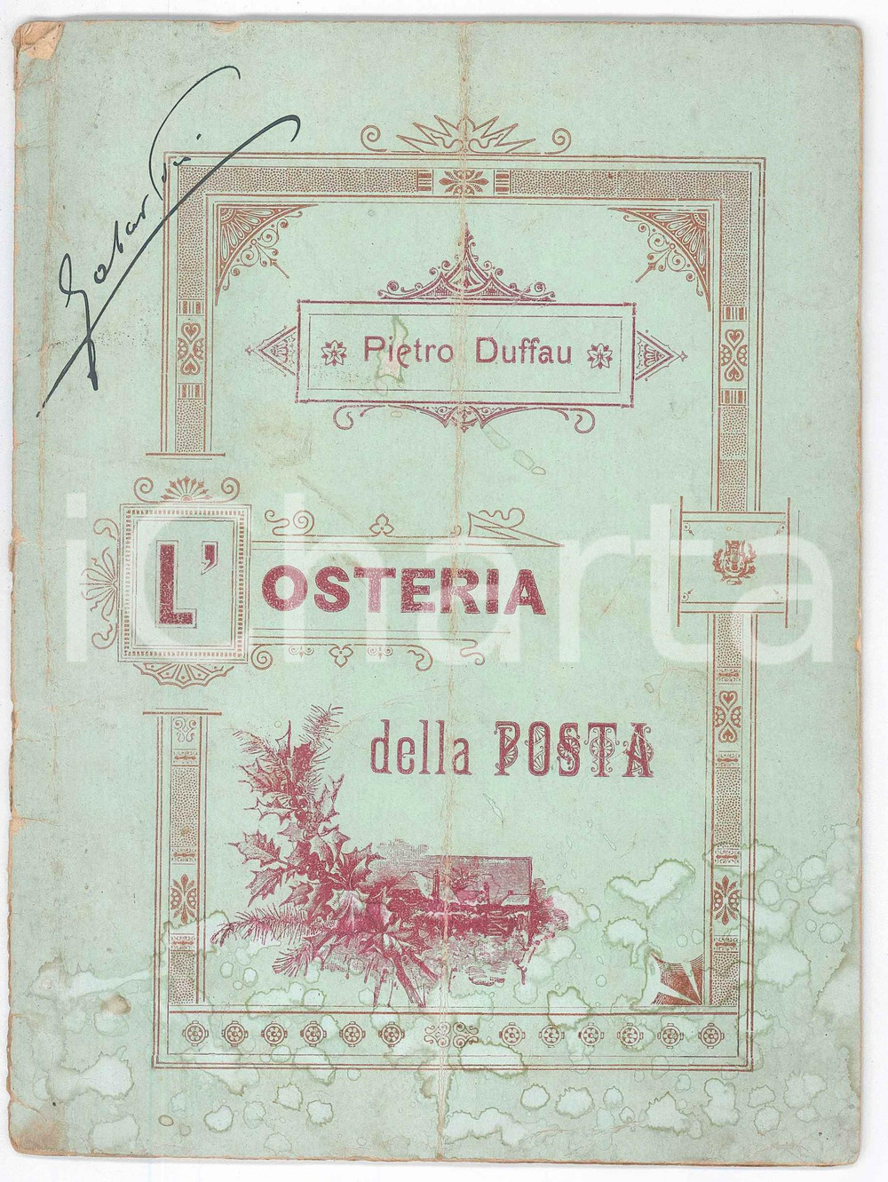 Oggetto da collezione cartaceo 1900 OPERA  MALTA  Pietro DUFFAU L Osteria della Posta  Libretto 1