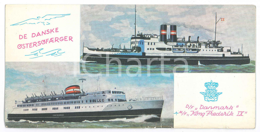Materiale pubblicitario d’epoca 1960 ca DE DANSKE OSTERSOFAERGER  Illustrated vintage brochure restaurant 1