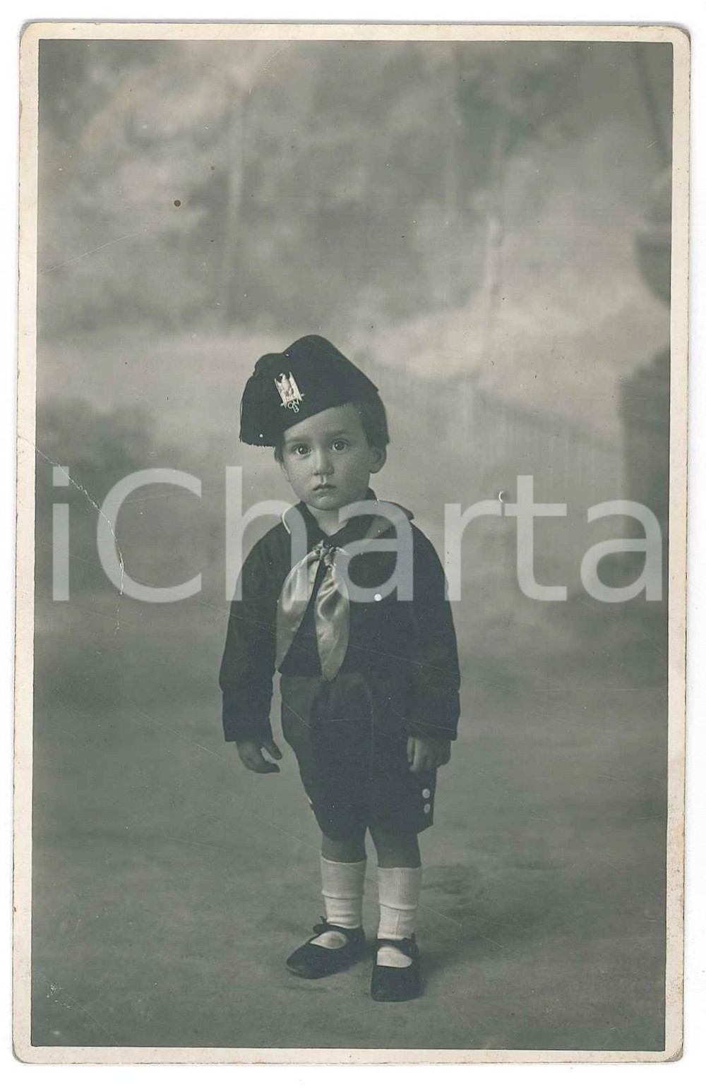 Fotografia d epoca originale 1932 PIAZZA ARMERINA EN Francesco SPADARO bambino in divisa da balilla Foto 1