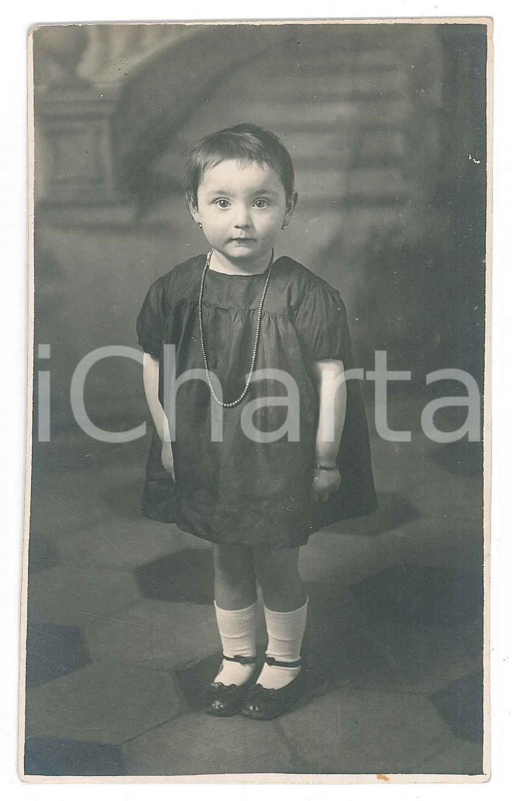 Fotografia d epoca originale 1924 ROMA Ritratto di Dora QUINTAIE  a 2 anni Foto cartolina A. TORCINI 1