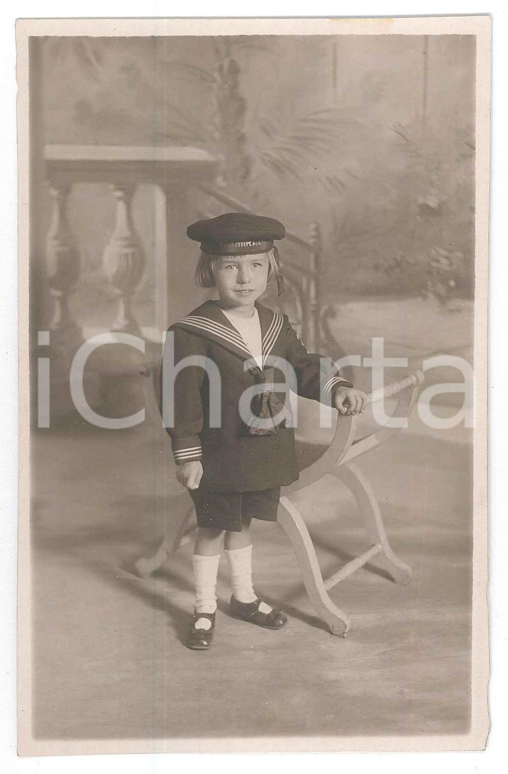 1940 ca PARIS Enfant en costume de marin - Photo carte postale G. DAVID