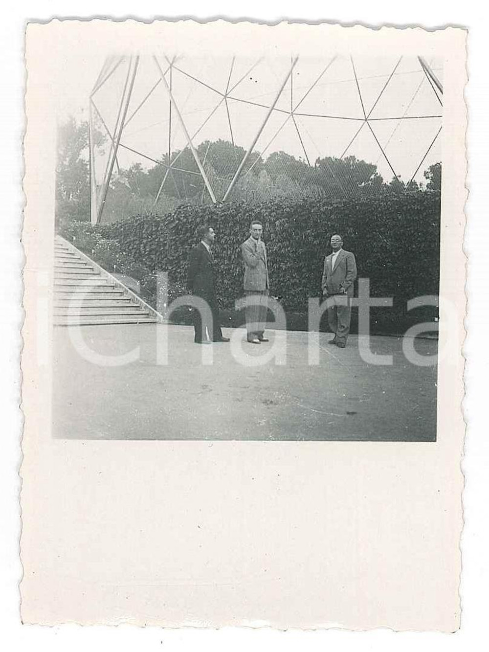 1919 ROMA Giardino Zoologico - Tre visitatori - Ritratto *Foto 6x8 cm