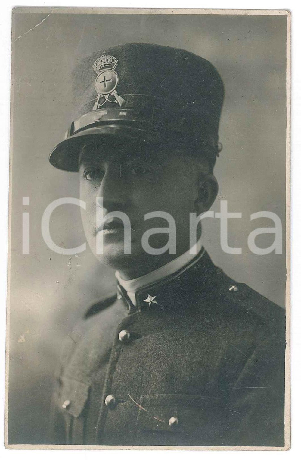 Fotografia d epoca originale 1915 ca BRA CN REGIO ESERCITO  Allievo ufficiale ? Foto cartolina BEHRENS 1