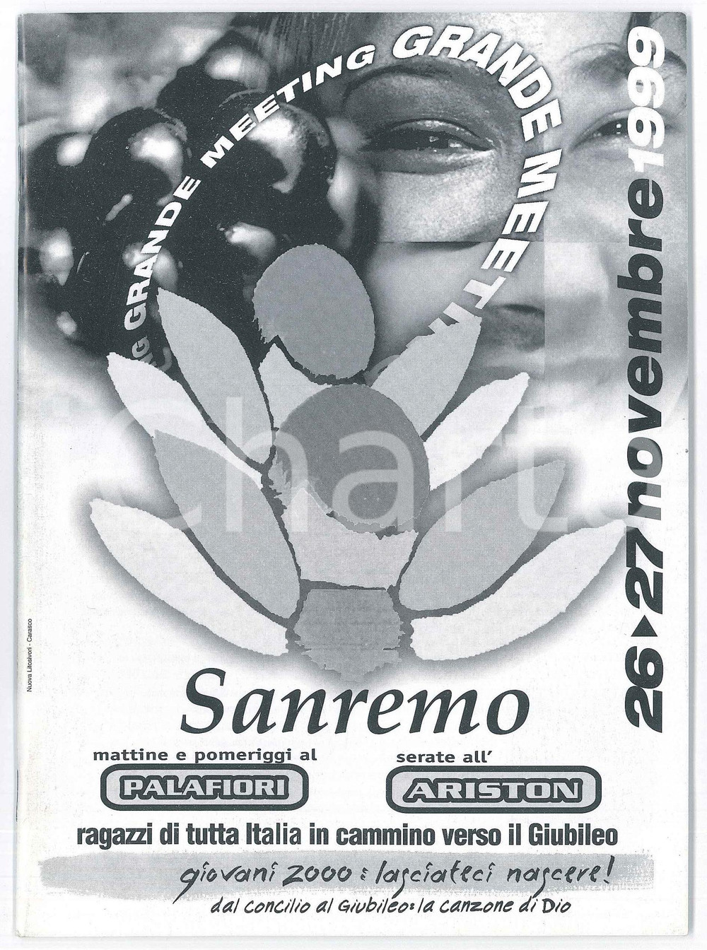 Libro, pubblicazione d epoca 1999 GRANDE MEETING DI SANREMO Pubblicazione concerto GIUBILEO 2000  15x21 cm 1