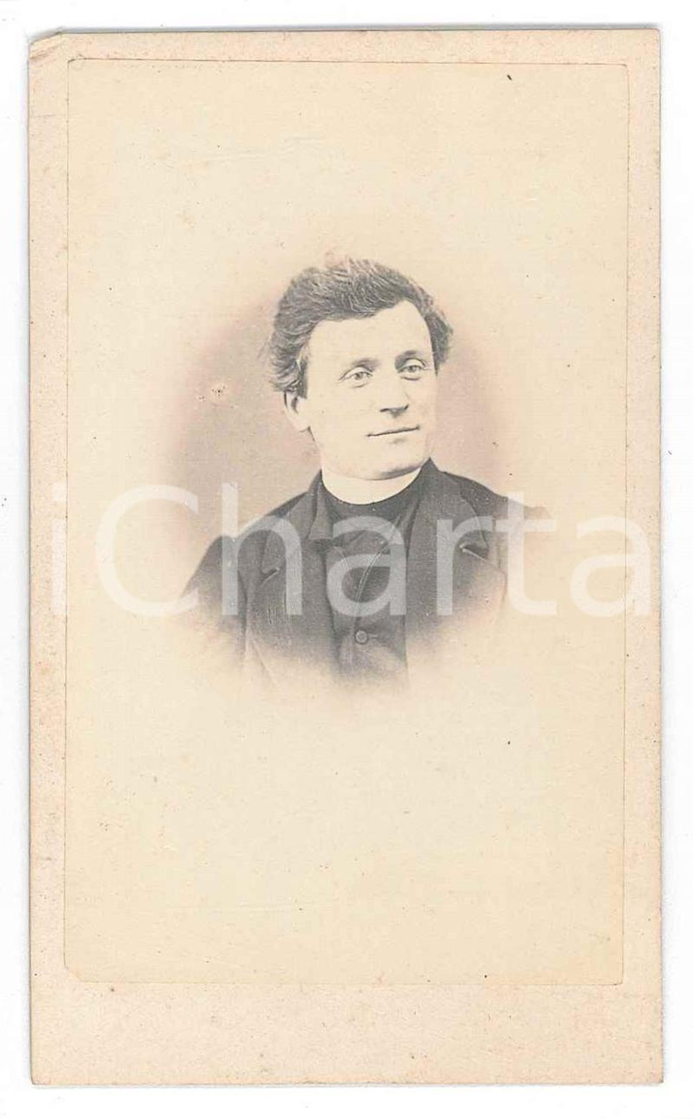 Fotografia d epoca originale 1870 ca ITALIA Famiglia FEDI  Ritratto di giovane uomo  Busto  Foto CDV 1
