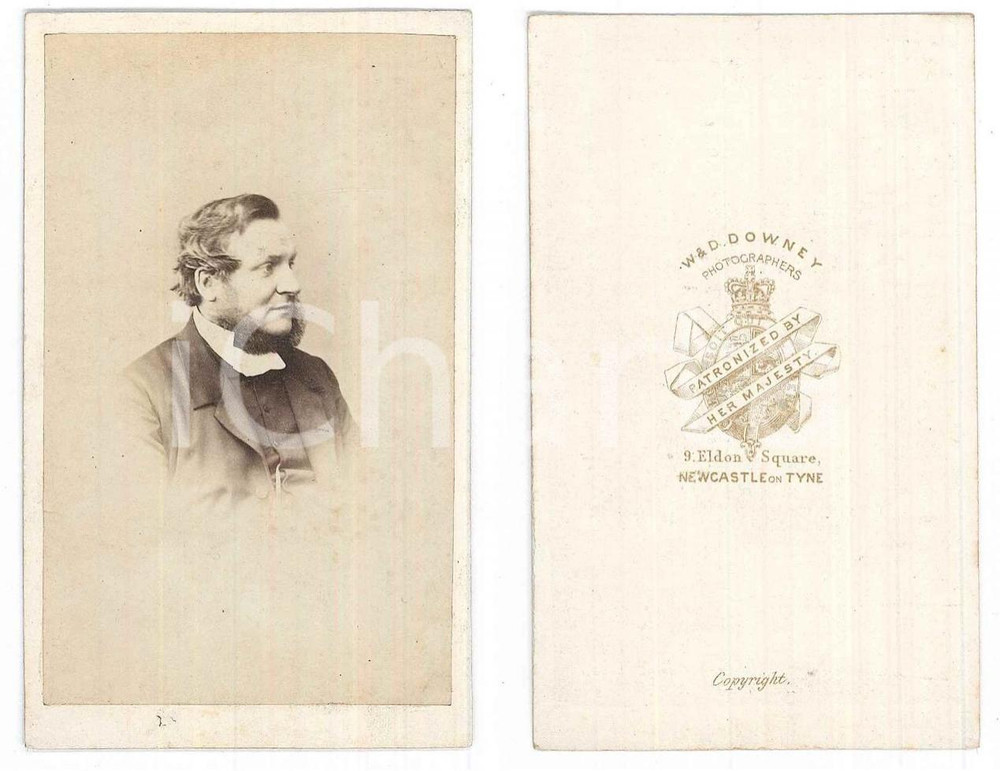 Fotografia d epoca originale 1870 ca NEWCASTLEUPONTYNE Portrait of a man  Photo W. & D. DOWNEY CDV 1