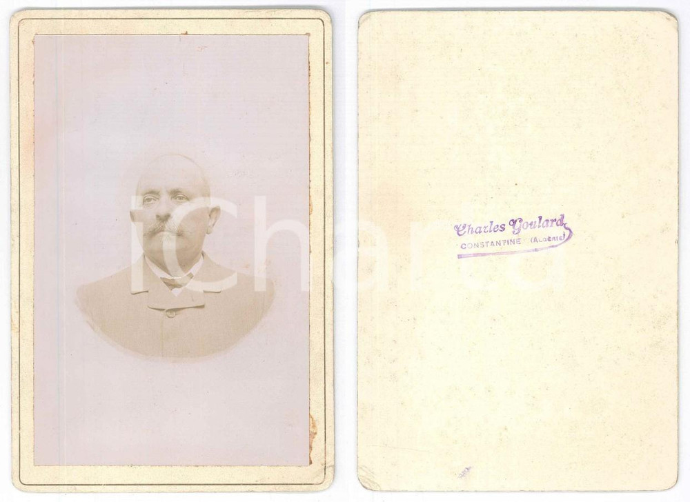 Fotografia d epoca originale 1900 ca CONSTANTINE ALGERIE Portrait d homme Photo Charles GOULARD 11x16 cm 1