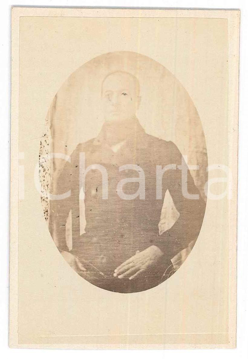 Fotografia d epoca originale 1865 Area di TORINO  Giovanni GIROLA cameriere in casa Scati Foto CDV 1