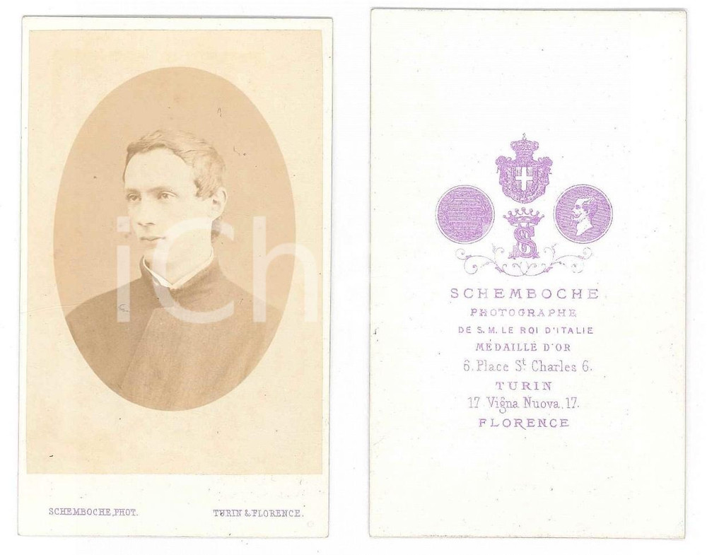 Fotografia d epoca originale 1870 TORINO Padre Alberto MAFFEI barnabita  Ritratto Foto SCHEMBOCHE CDV 1