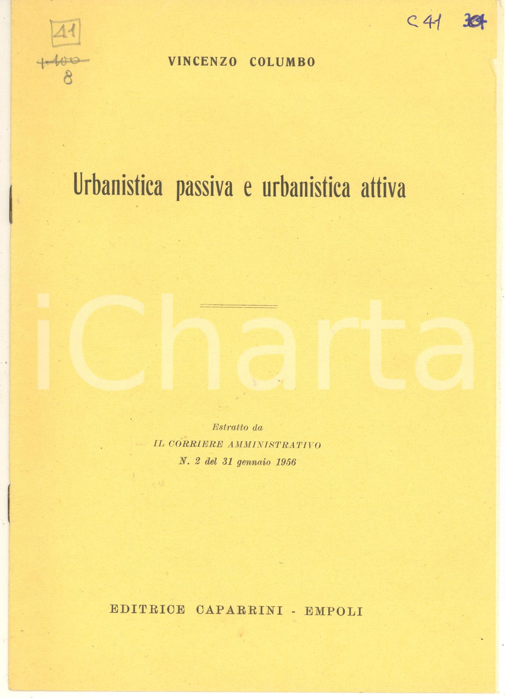 Libro, pubblicazione d epoca 1956 Vincenzo COLUMBO Urbanistica passiva e urbanistica attiva 2 1