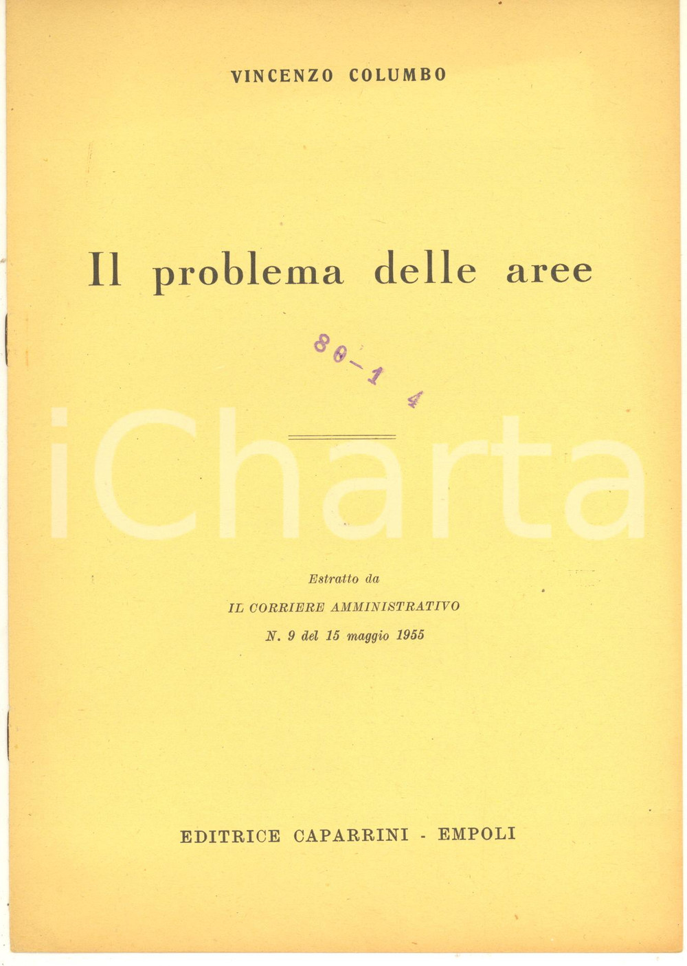 Libro, pubblicazione d epoca 1955 URBANISTICA  Vincenzo COLUMBO Il problema delle aree 1 1