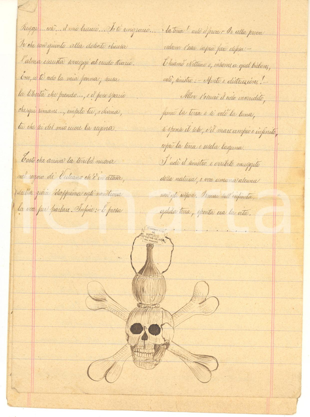 Manoscritto, lettera originale 1905 VENEZIA La veridica et dolorosa historia dello Mattuccio Manoscritto 1