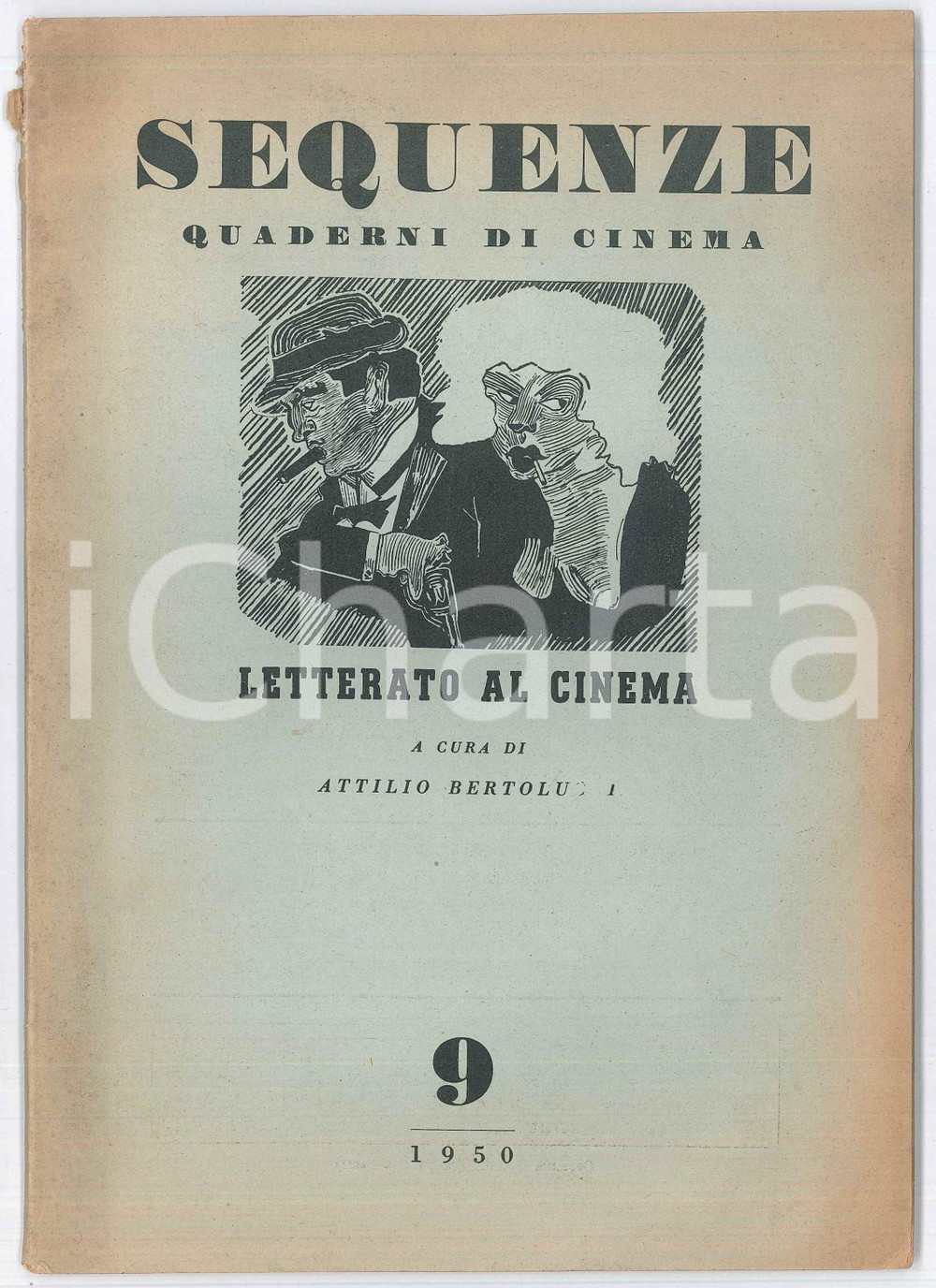 1950 SEQUENZE Quaderni di cinema n.9 - A cura di Attilio BERTOLUCCI Pubblicazione d'epoca con illustrazioni di Mino Maccari.PAGINE: 47 FAIR/discreto Bruniture e gualciture diffuse, mancanza al dorso Formato: 17x24 cm originale e autentica 1