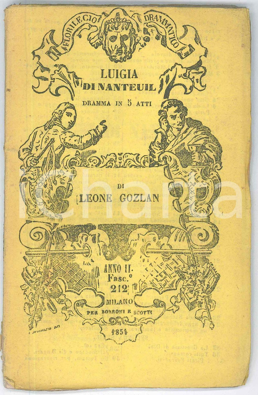 1854 TEATRO Leone GOZLAN - Luigia di Nanteuil *Dramma in 5 atti