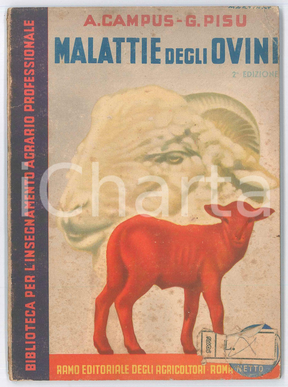 Libro, pubblicazione d epoca 1945 A. CAMPUS  G. PISU Malattie degli ovini  Ramo editoriale agricoltori 1