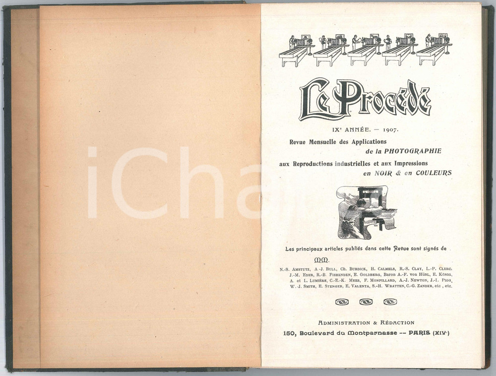 Giornale, rivista storica 1907 PARIS LE PROCÉDÉ Revue mensuelle de photographie Annata completa rilegata 1