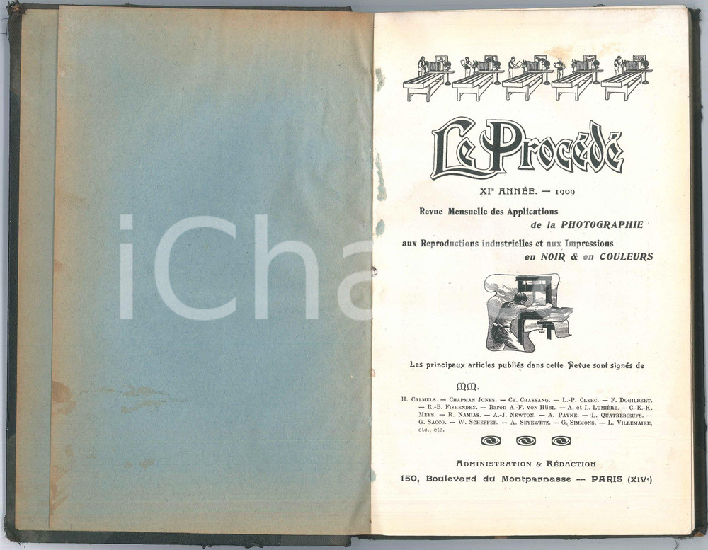 Giornale, rivista storica 1909 PARIS LE PROCÉDÉ Revue mensuelle de photographie Annata completa rilegata 1