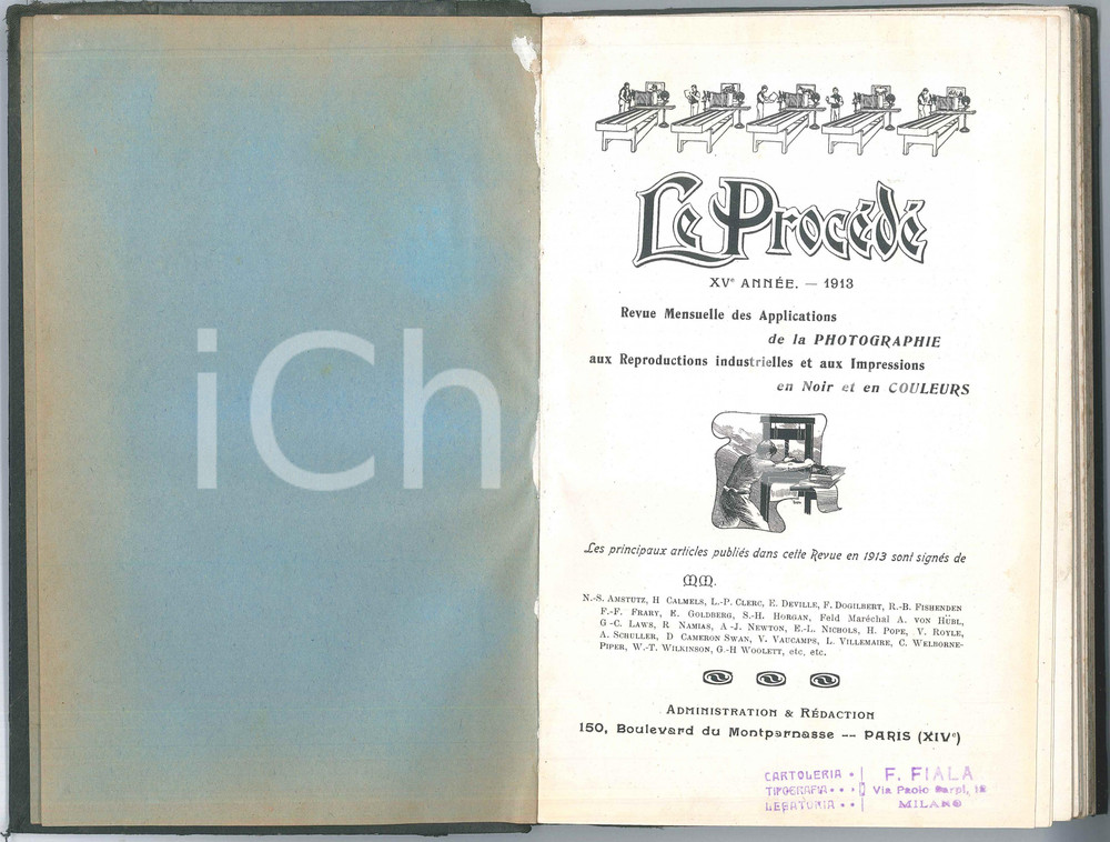 Giornale, rivista storica 1913 PARIS LE PROCÉDÉ Revue mensuelle de photographie Annata completa rilegata 1