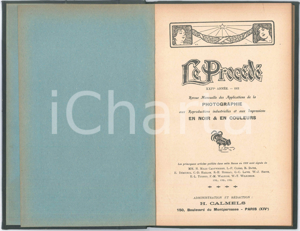 Giornale, rivista storica 1922 LE PROCÃ‰DÃ‰ F Revue mensuelle PHOTOGRAPHIE Annata completa rilegata 1