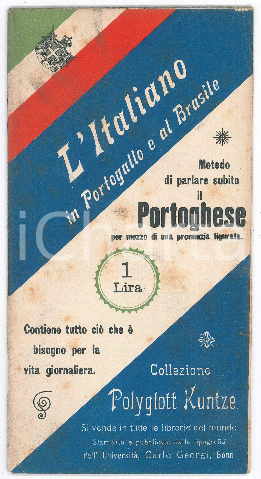 Libro, pubblicazione d epoca 1905 L Italiano in Portogallo e al Brasile  Metodo di parlare portoghese 1