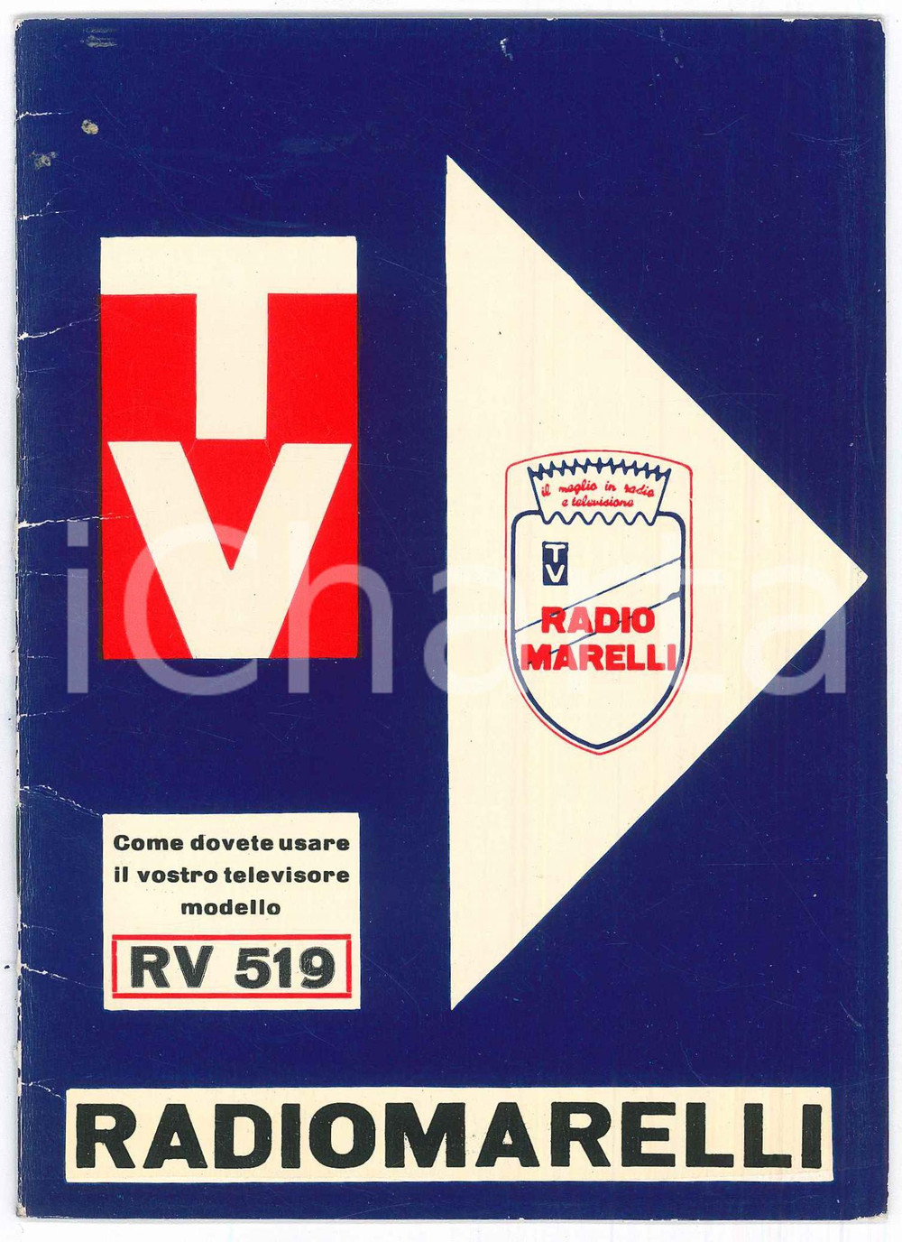 1961 MILANO RADIOMARELLI Televisore RV 519 *Libretto di istruzioni Libretto originale d'epoca, illustrato b/n.pAGINE: 16 FAIR/discreto tracce d'uso Formato: 12x17 cm originale e autentica 1