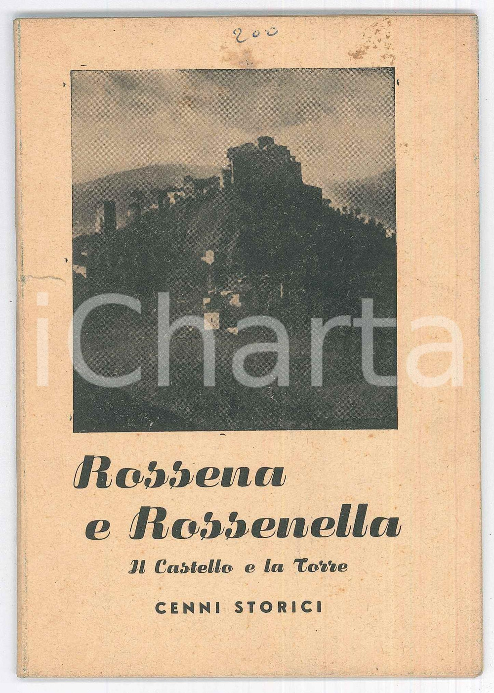 Libro, pubblicazione d epoca 1950 ca Fernando FABBI Castello di Rossena e Torre di Rossenella  Pubblicazione 1