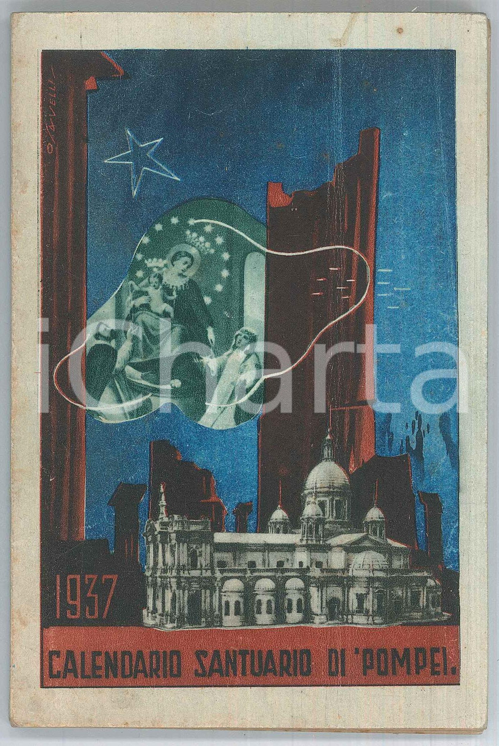 Libro, pubblicazione d epoca 1937 SANTUARIO DI POMPEI Calendario  Pubblicazione ILLUSTRATA 232 pagg 1