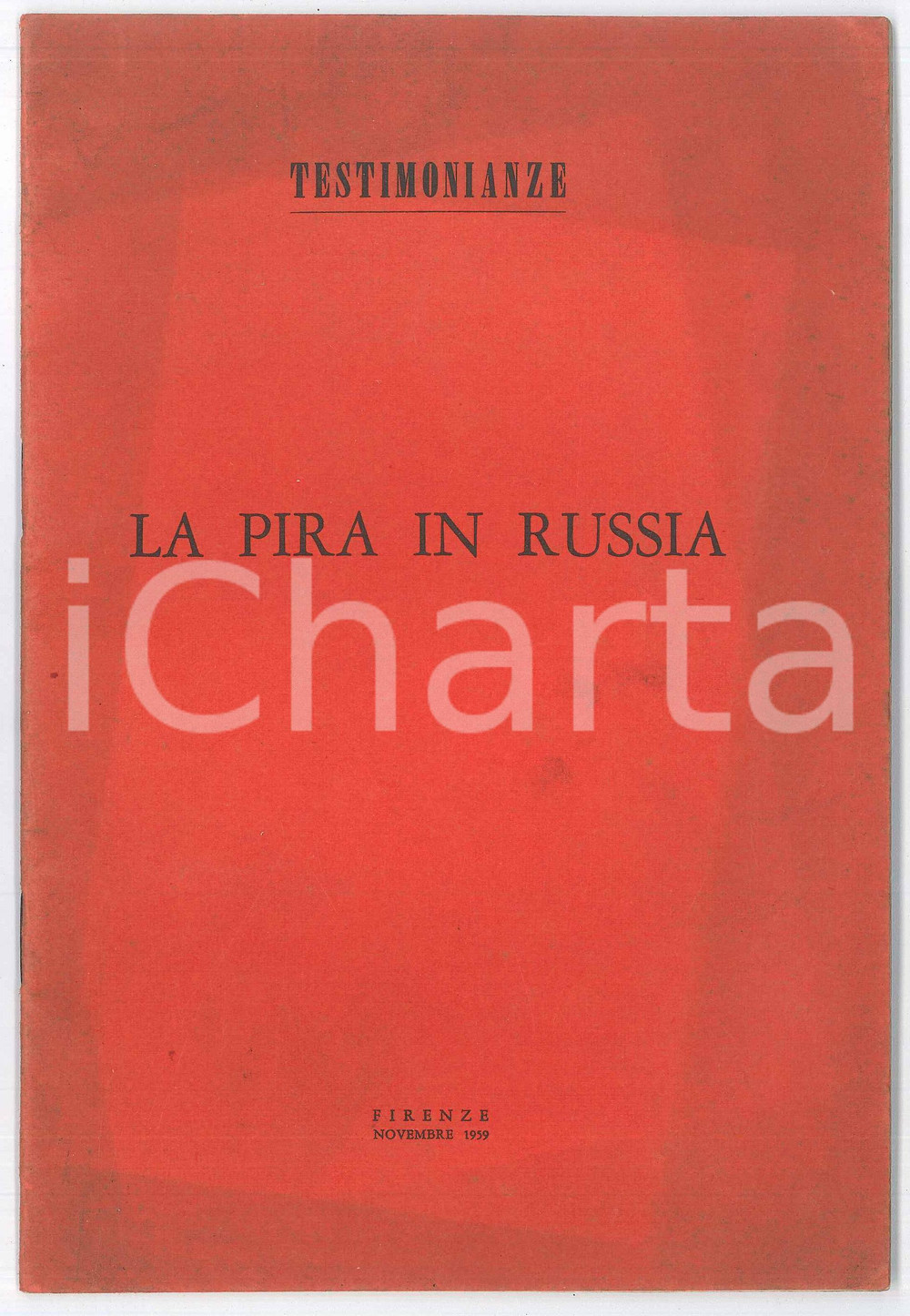 Libro, pubblicazione d epoca 1959 Vittorio CITTERICH La Pira in Russia Testimonianze 27 pp. 1