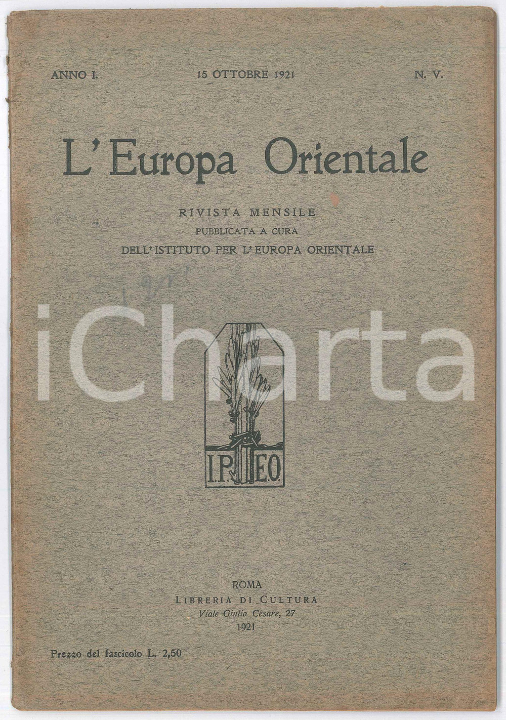 Giornale, rivista storica 1921 L EUROPA ORIENTALE La Russia in Asia e in Europa  Giornalismo in Lituania 1