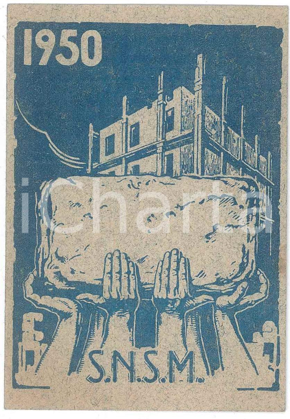 Oggetto da collezione cartaceo 1950 MILANO Sindacato Nazionale Scuola Media  Tessera Leandro TACCANI Preside 1