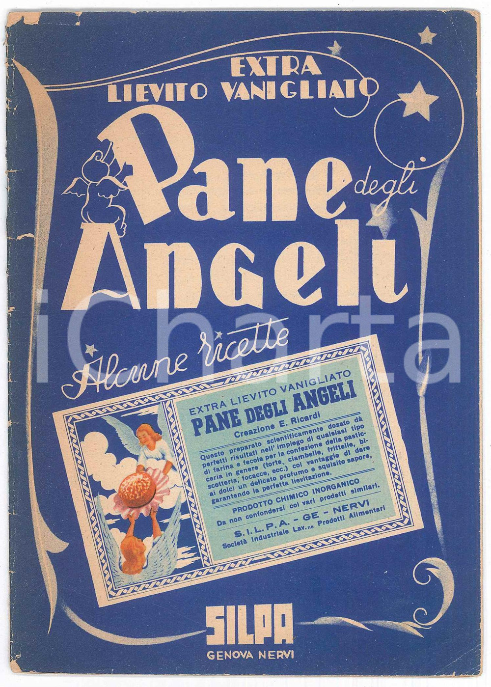 Materiale pubblicitario d’epoca 1950 ca GENOVA NERVI  SILPA  Ricettario lievito PANE degli ANGELI 3 1