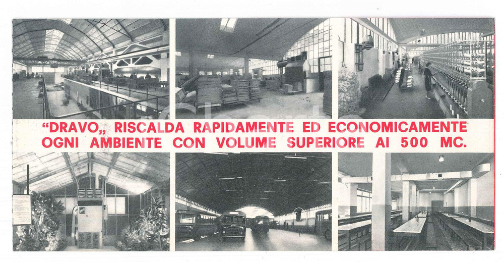 Materiale pubblicitario d’epoca 1967 MILANO Fonderie e Officine di Saronno  Riscaldatori DRAVO Pieghevole 1