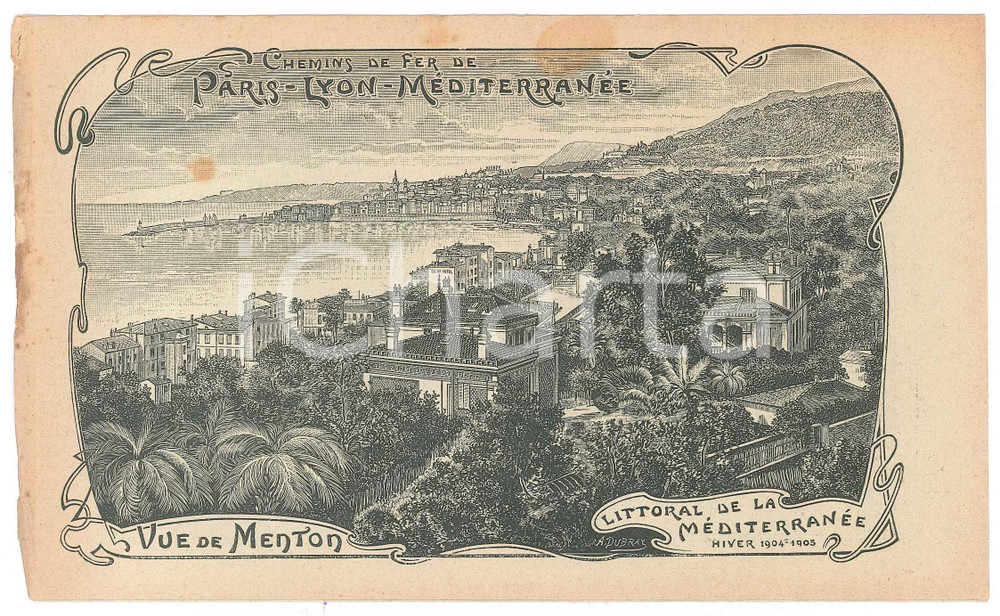 Materiale pubblicitario d’epoca 1904 Chemins de fer PARISLYONMEDITERRANEE  CÃ´te d Azur Pieghevole 1