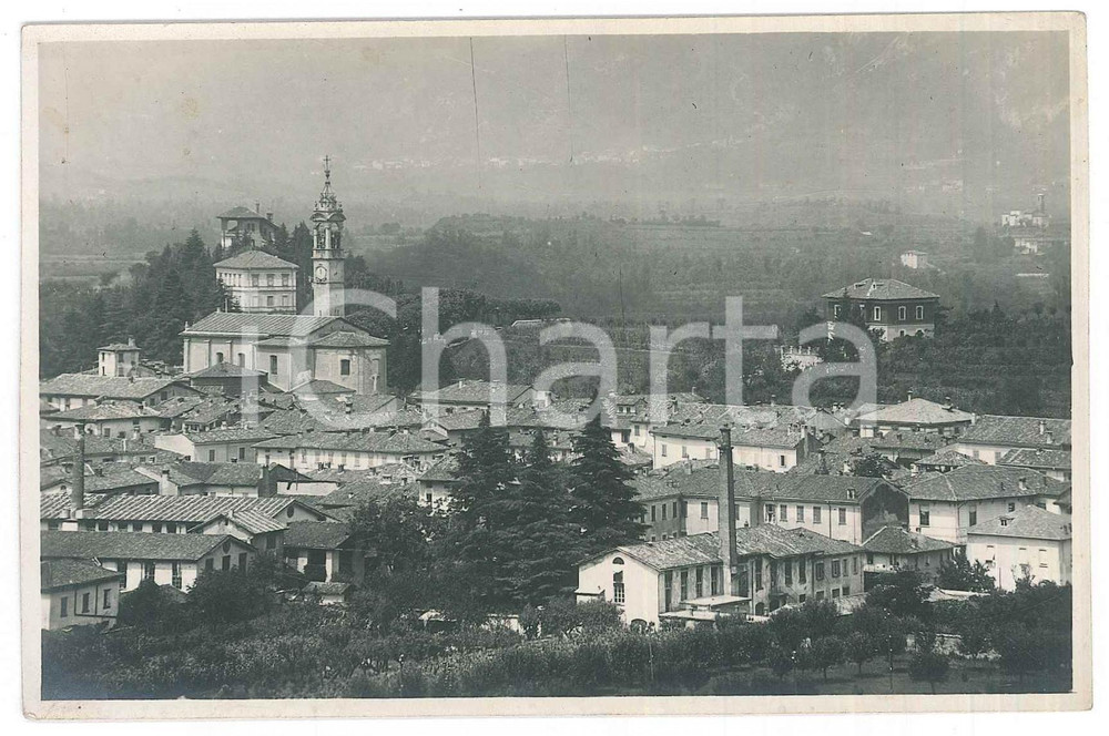 Fotografia d epoca originale 1930 ca OGGIONO LC Veduta panoramica con la chiesa Fotografia 13x9 cm 1