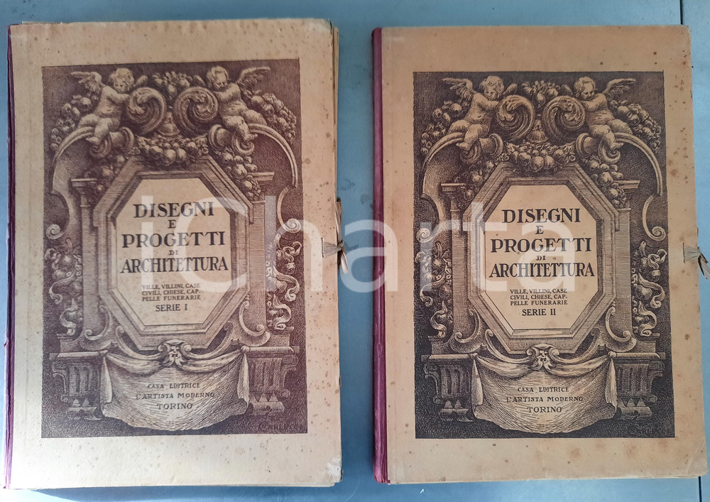 Libro, pubblicazione d epoca 1915 ca  ANONIMO Disegni e progetti d architettura  Serie I II 2 cartelle 1