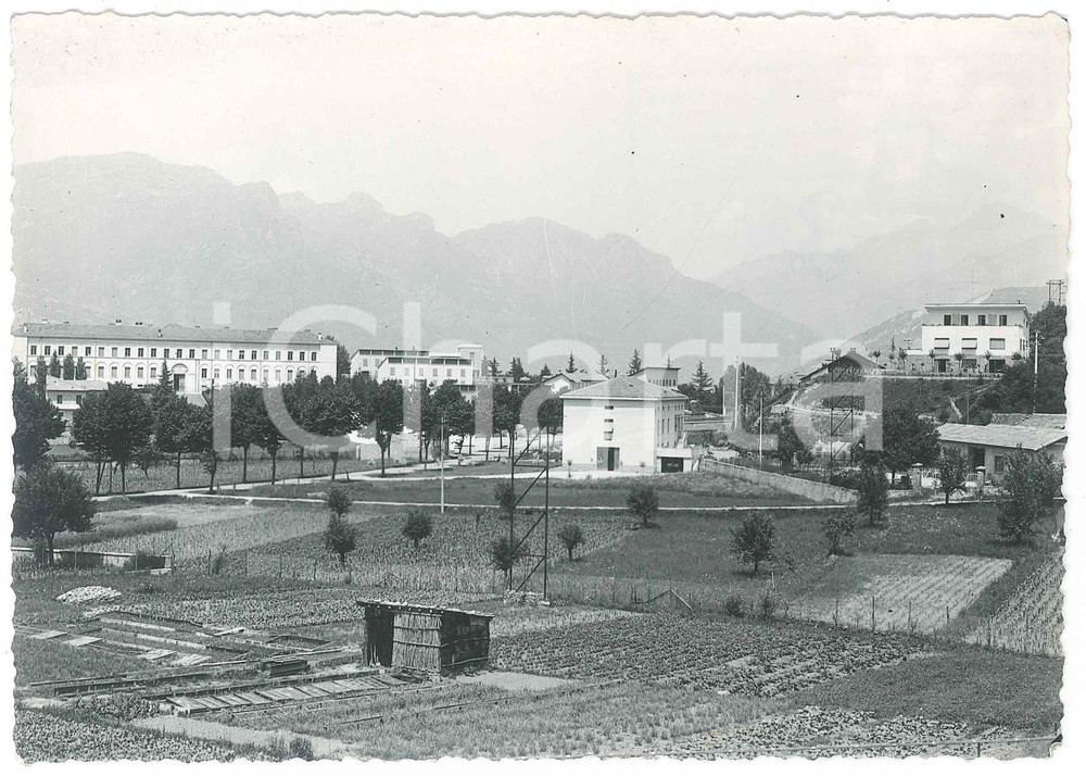 Fotografia d epoca originale 1950 ca OGGIONO LC Veduta panoramica con le scuole Fotografia 17x12 cm 1