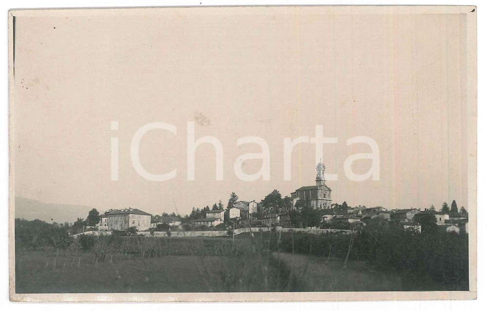 Fotografia d epoca originale 1920 ca OGGIONO LC Veduta con la chiesa parrocchiale  Fotografia anonima 13x9 1