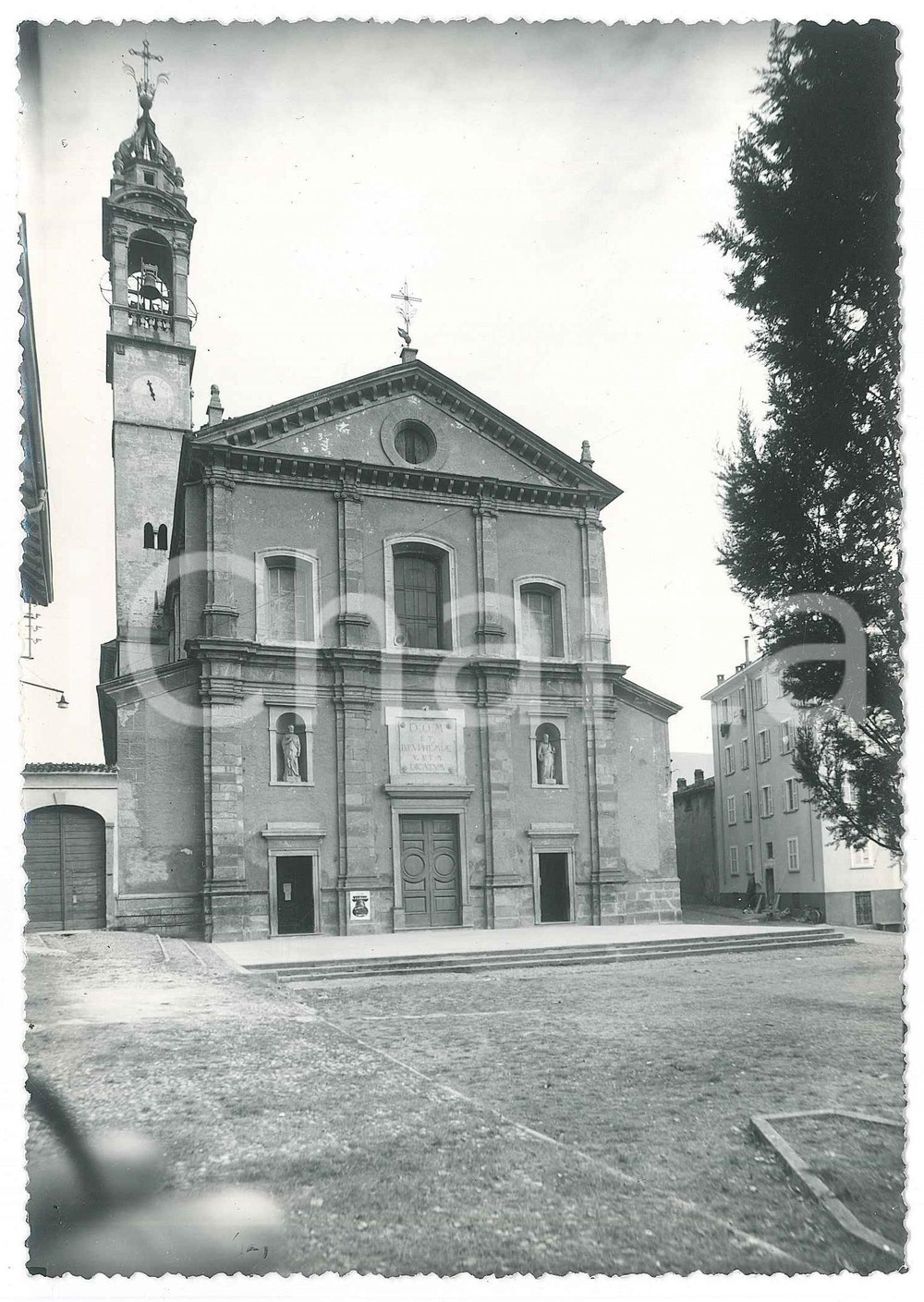 Fotografia d epoca originale 1950 ca OGGIONO LC Chiesa prepositurale di Sant Eufemia Foto 12x17 cm 1