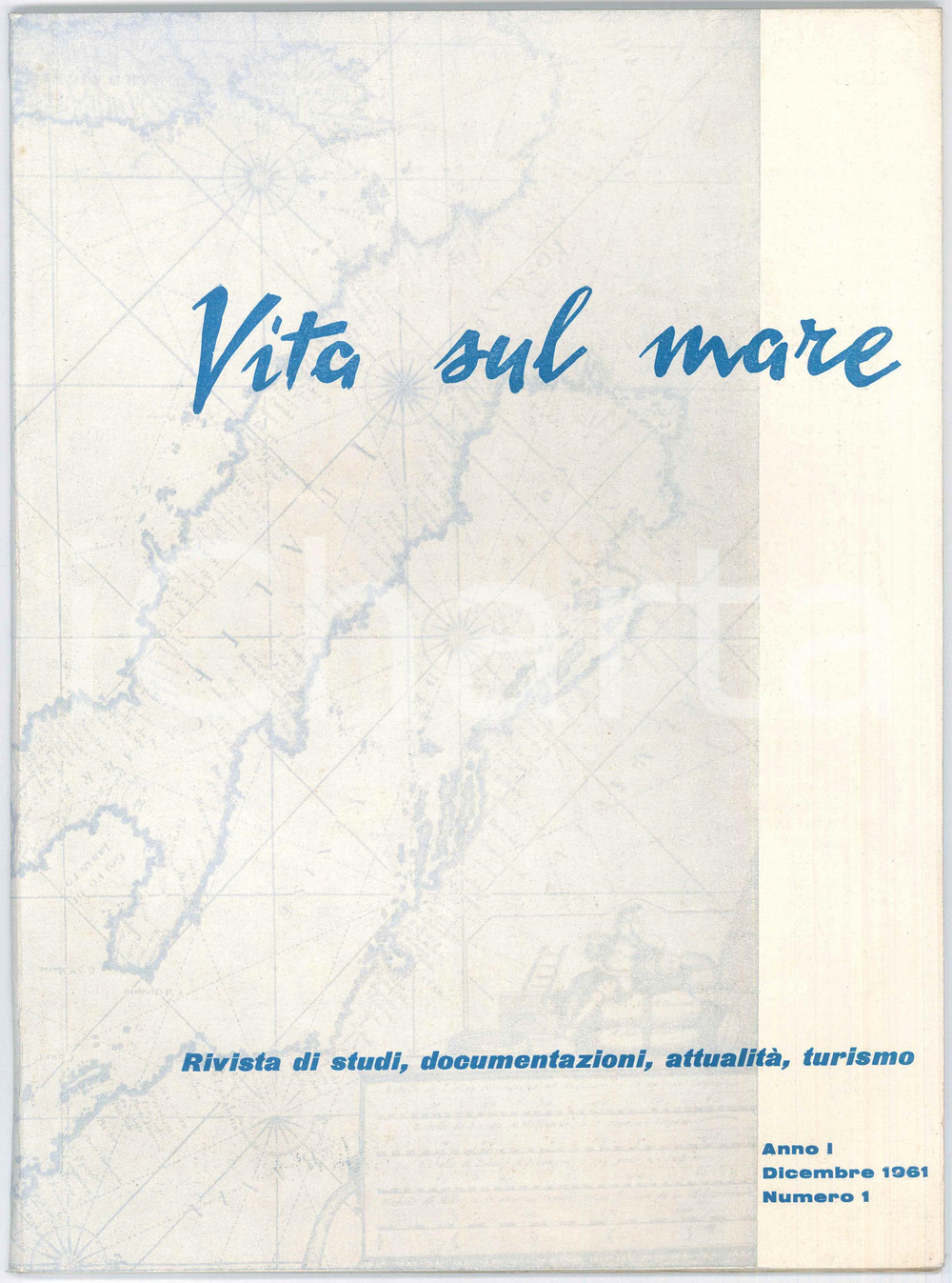 Giornale, rivista storica 1961 VITA SUL MARE Porto di Napoli  Moda in crociera Rivista anno I nÂ° 1 1