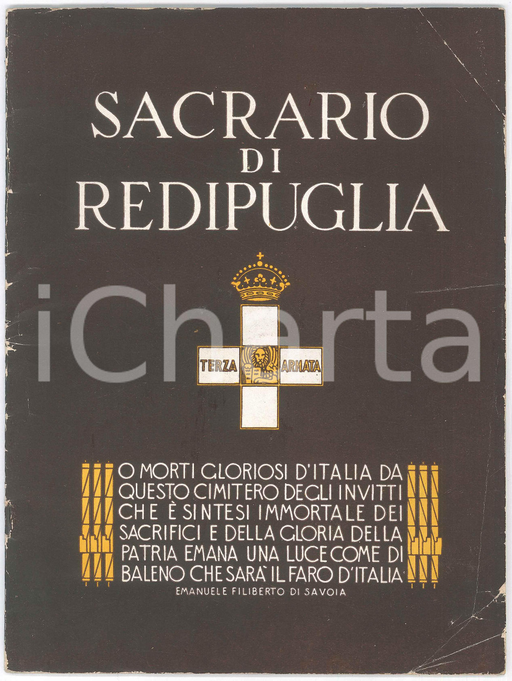 Libro, pubblicazione d epoca 1939 SACRARIO DI REDIPUGLIA Terza Armata  Pubblicazione ILLUSTRATA 26 pp. 1