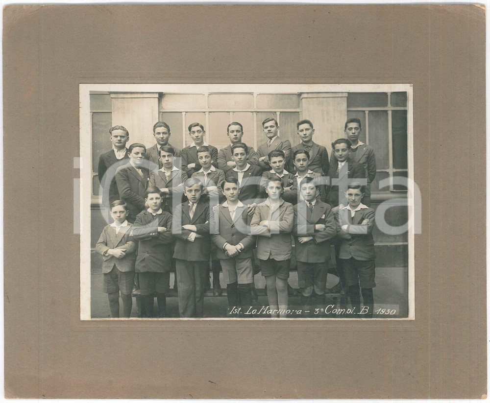 Fotografia d epoca originale 1930 BIELLA Istituto LA MARMORA  Classe 3 elementare  Fotografia 26x21 cm 1