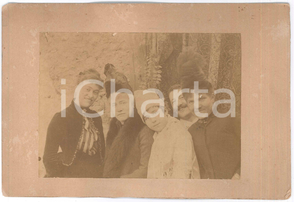 Fotografia d epoca originale 1915 ca COSTUME ITALIA Ritratto di famiglia  Foto anonima CURIOSA 25x16 cm 1