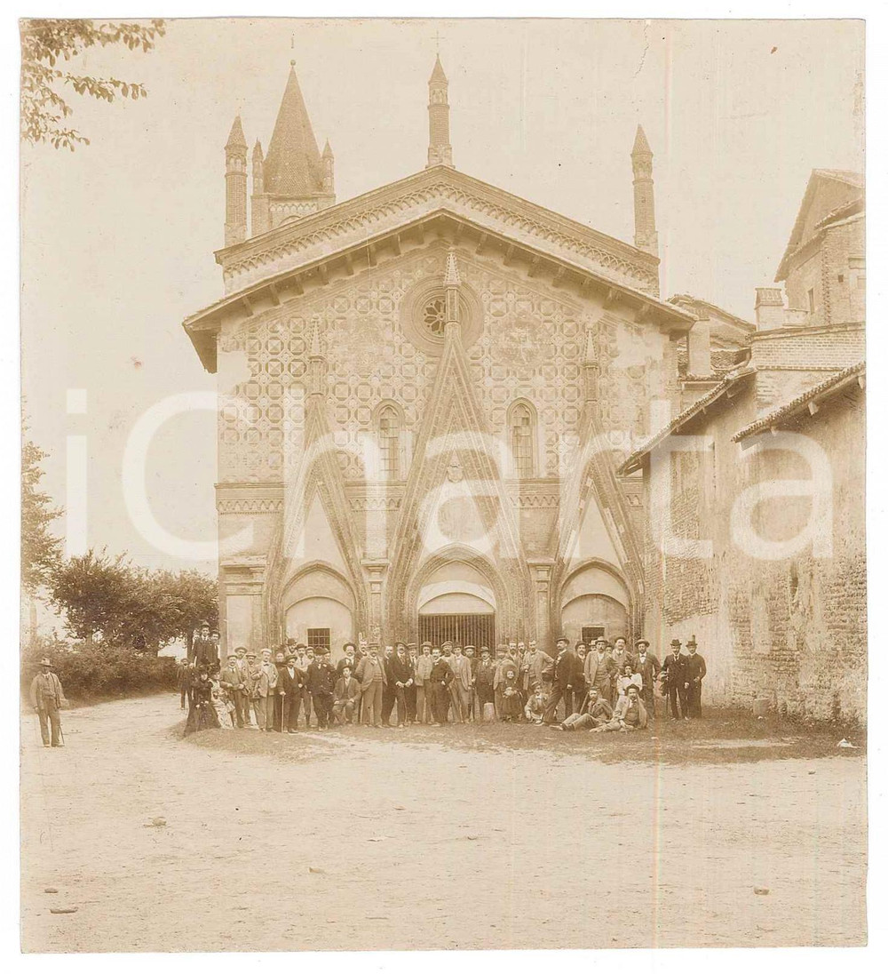 Fotografia d epoca originale 1910 ca BUTTUGLIERA ALTA Precettoria di Santâ€™Antonio di Ranverso Foto ANIMATA 1