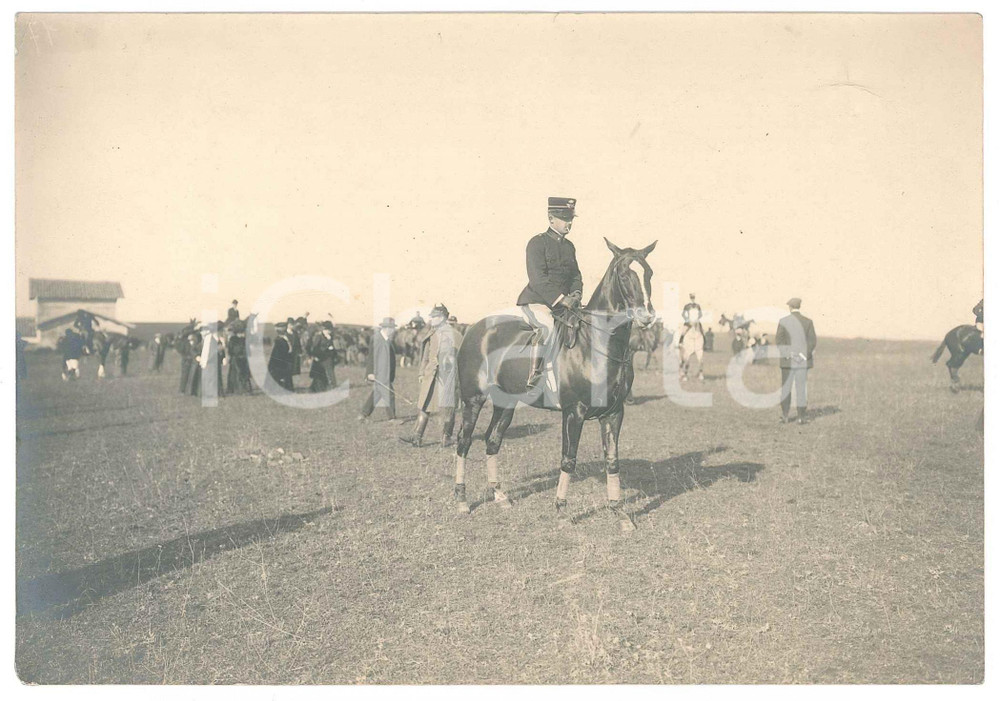 Fotografia d epoca originale 1908 IPPICA ITALIA Torneo d Armata  Fantino e cavallo Foto 17x12 cm 1